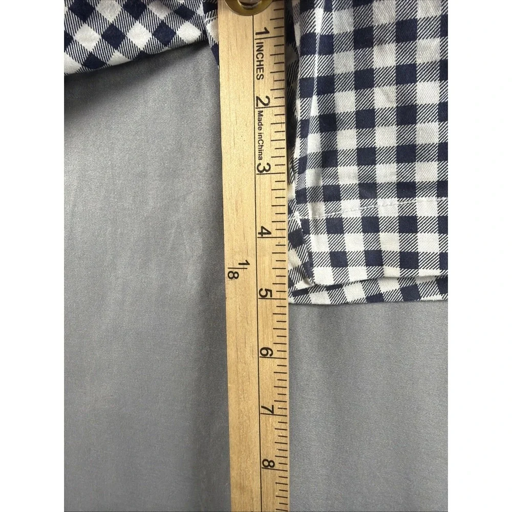 Mid-Rise Shorts 12 Womens Old Navy Everyday Navy Blue Gingham Check Stretch